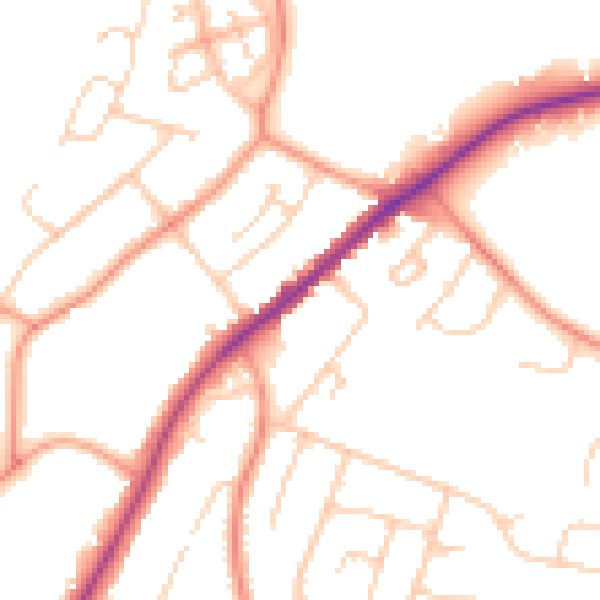 Daytime road noise heatmap for HP13 5AB