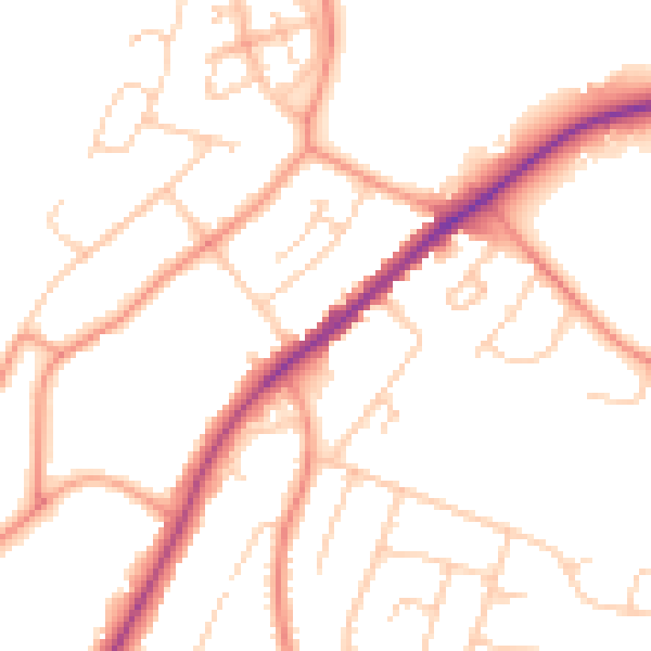 Daytime road noise heatmap for HP13 5AD