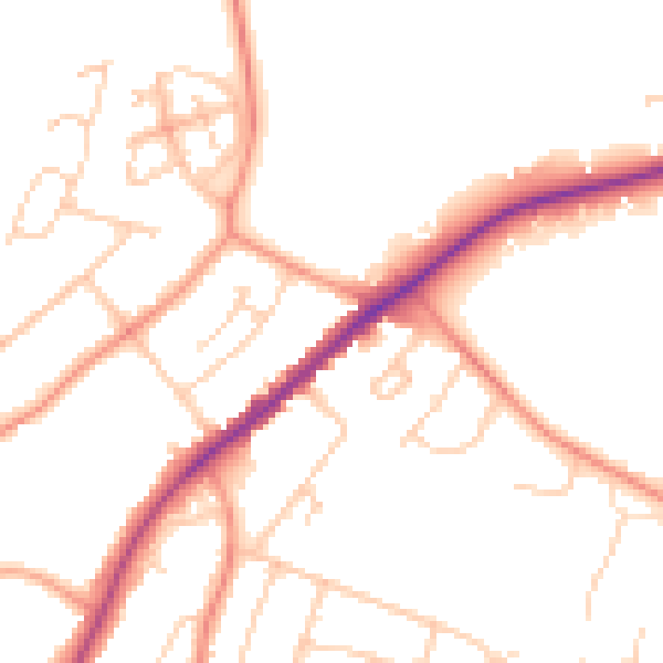 Daytime road noise heatmap for HP13 5AE