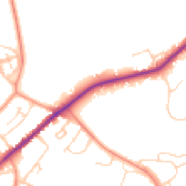 Daytime road noise heatmap for HP13 5AJ
