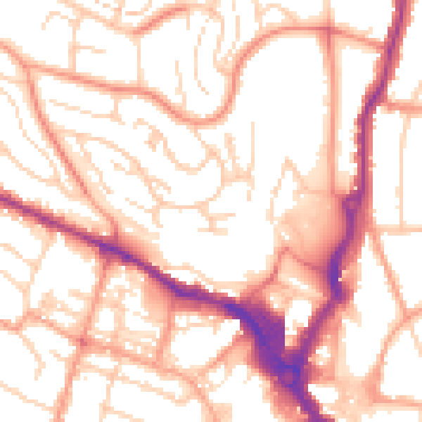Daytime road noise heatmap for HP13 5AN