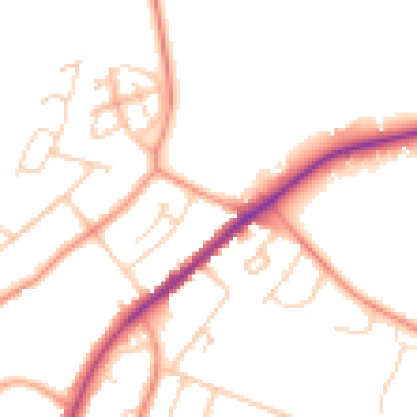 Daytime road noise heatmap for HP13 5AP