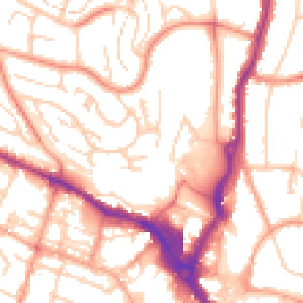 Daytime road noise heatmap for HP13 5AT