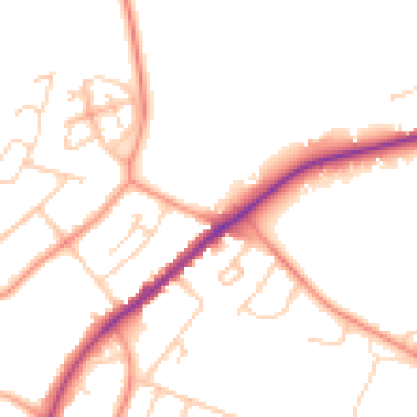 Daytime road noise heatmap for HP13 5AW