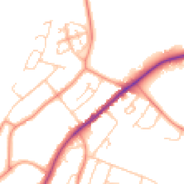 Daytime road noise heatmap for HP13 5AY