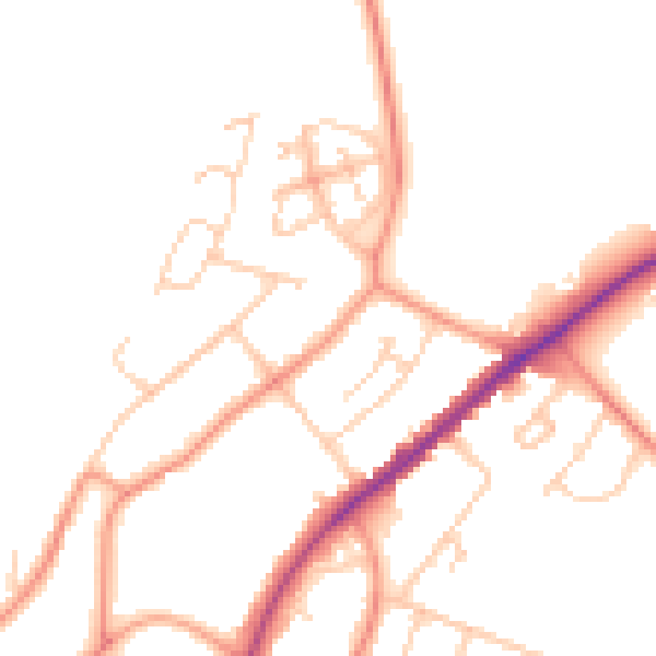Daytime road noise heatmap for HP13 5AZ