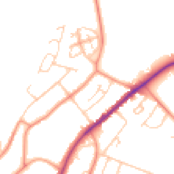 Daytime road noise heatmap for HP13 5BA