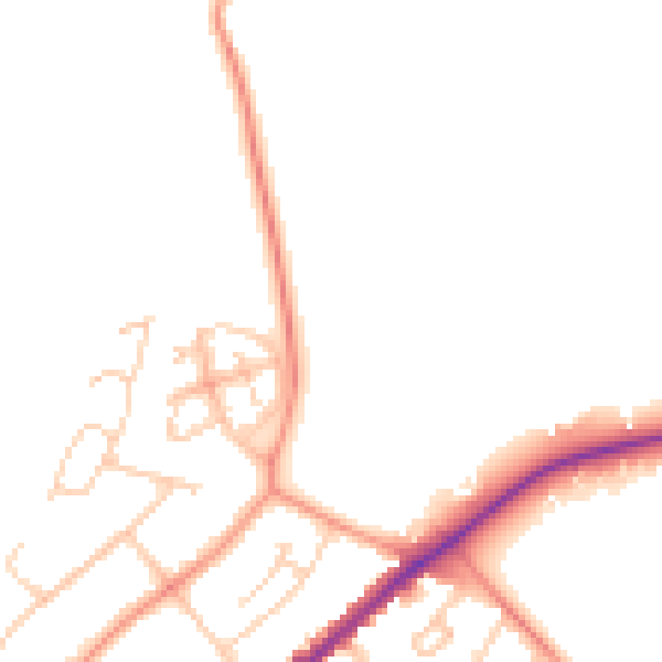 Daytime road noise heatmap for HP13 5BB