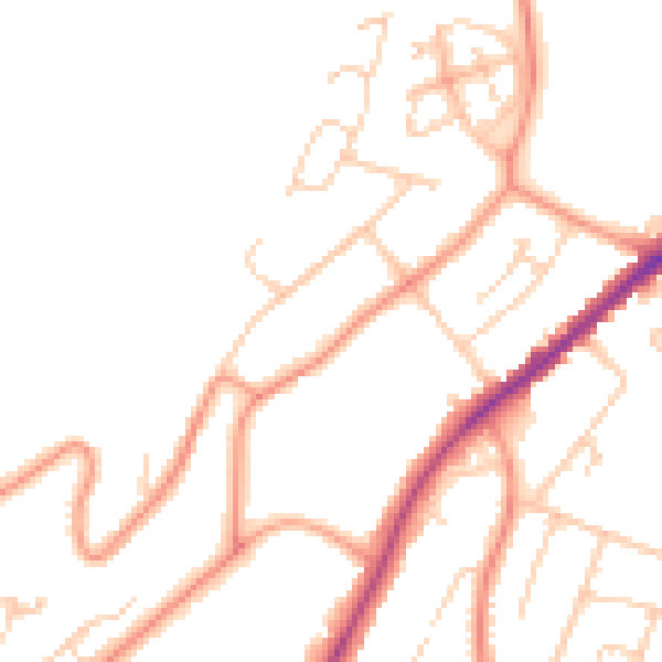 Daytime road noise heatmap for HP13 5BD