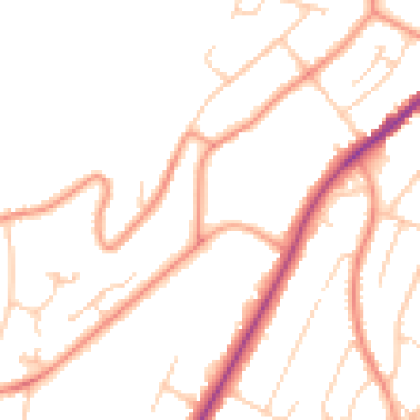 Daytime road noise heatmap for HP13 5BE