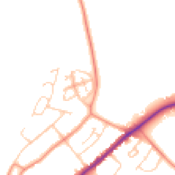 Daytime road noise heatmap for HP13 5BF