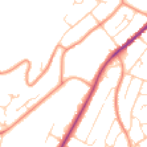 Daytime road noise heatmap for HP13 5BG