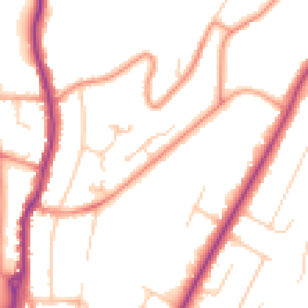 Daytime road noise heatmap for HP13 5BH