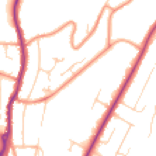 Daytime road noise heatmap for HP13 5BJ