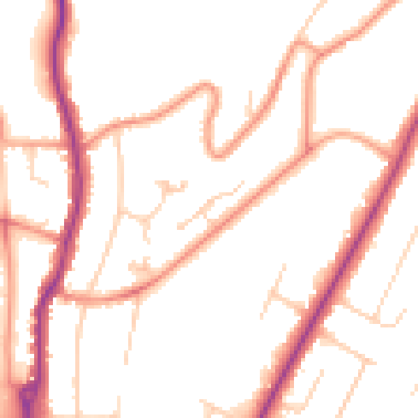 Daytime road noise heatmap for HP13 5BL