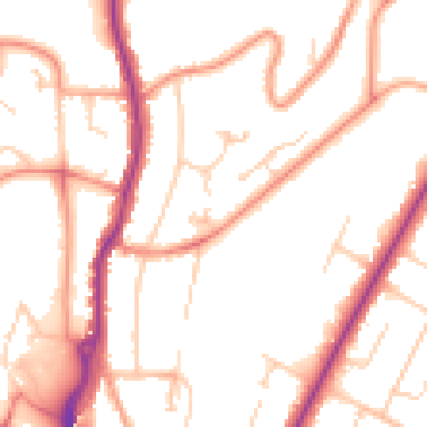 Daytime road noise heatmap for HP13 5BP