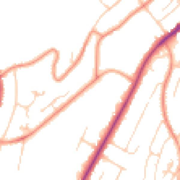Daytime road noise heatmap for HP13 5BQ