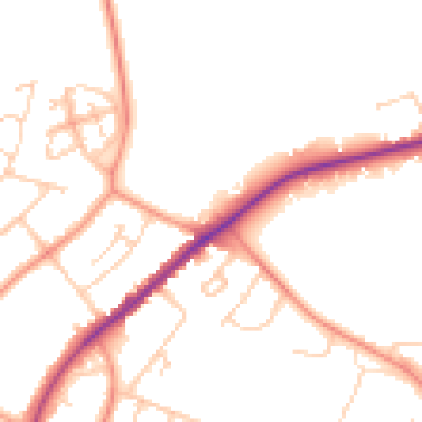 Daytime road noise heatmap for HP13 5BT