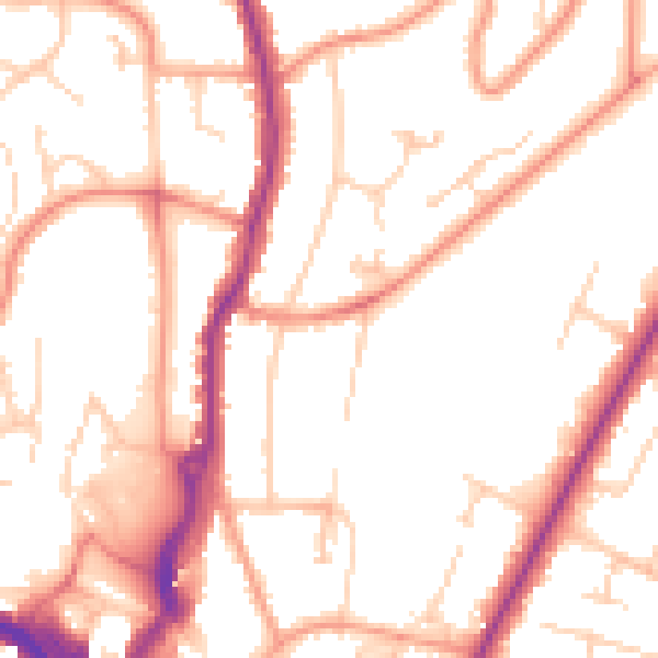 Daytime road noise heatmap for HP13 5BW