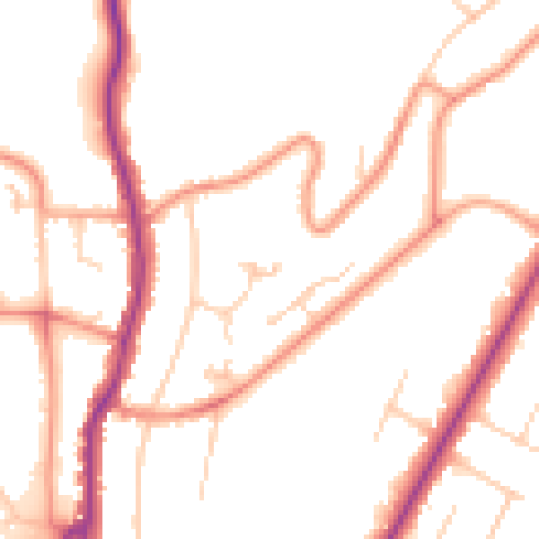 Daytime road noise heatmap for HP13 5BZ