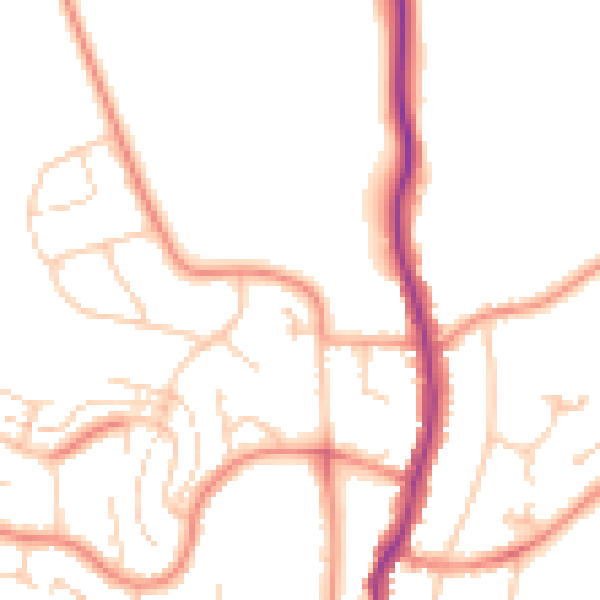 Daytime road noise heatmap for HP13 5DA