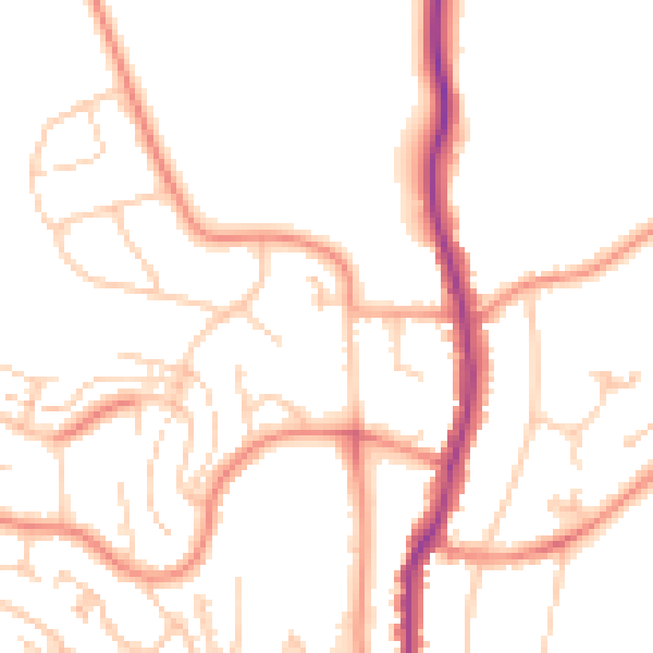 Daytime road noise heatmap for HP13 5DB
