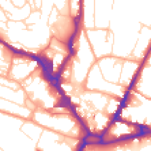 Daytime road noise heatmap for HP13 5DG