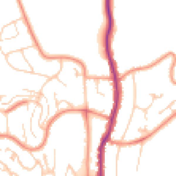 Daytime road noise heatmap for HP13 5DJ