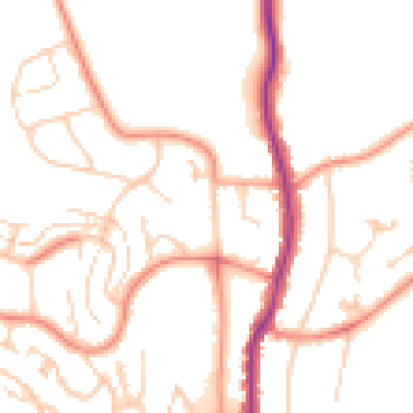 Daytime road noise heatmap for HP13 5DP