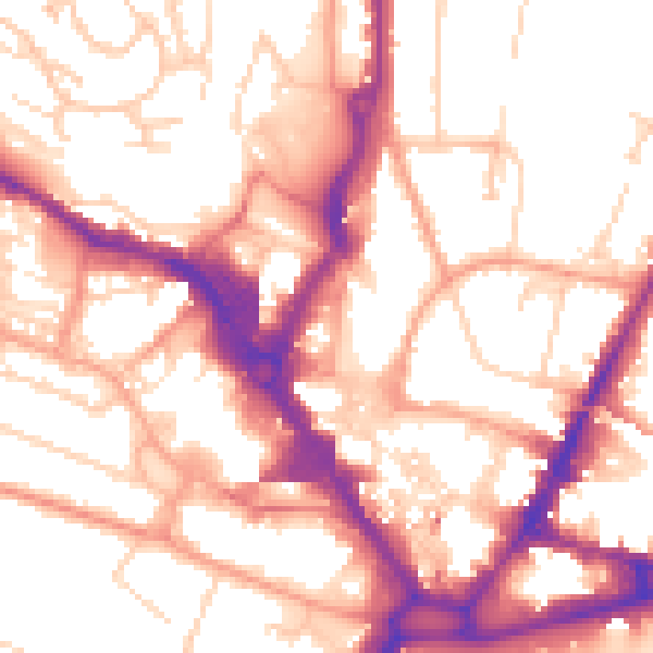 Daytime road noise heatmap for HP13 5DQ