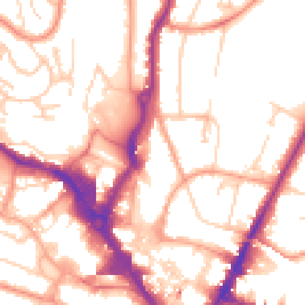 Daytime road noise heatmap for HP13 5DR
