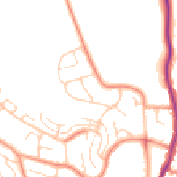Daytime road noise heatmap for HP13 5EN
