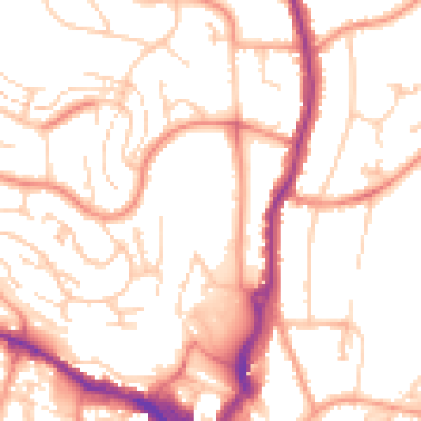Daytime road noise heatmap for HP13 5GA