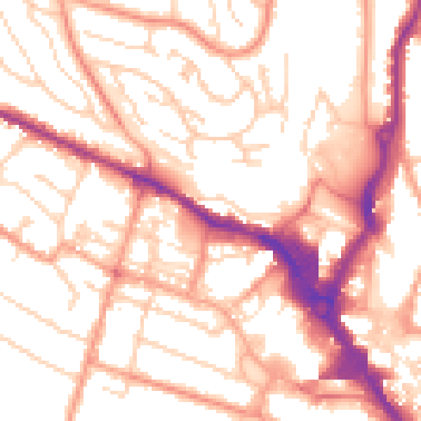 Daytime road noise heatmap for HP13 5HW