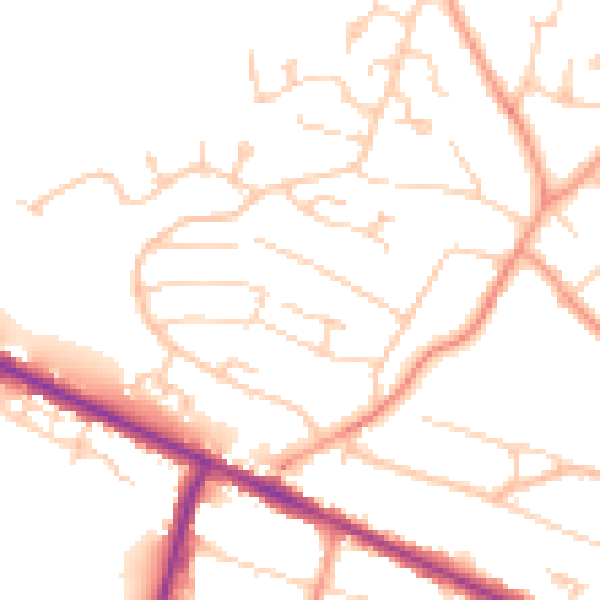Daytime road noise heatmap for HP13 5JF