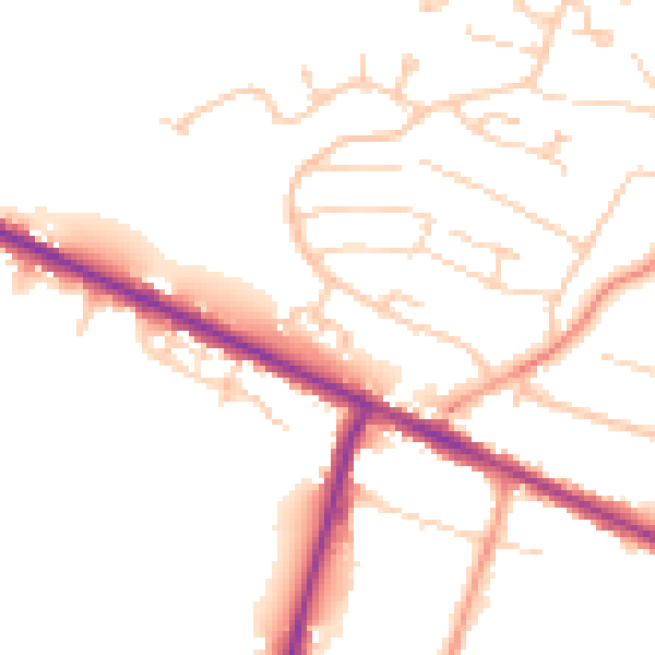 Daytime road noise heatmap for HP13 5JT