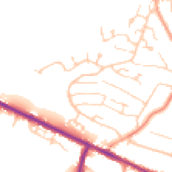Daytime road noise heatmap for HP13 5JY