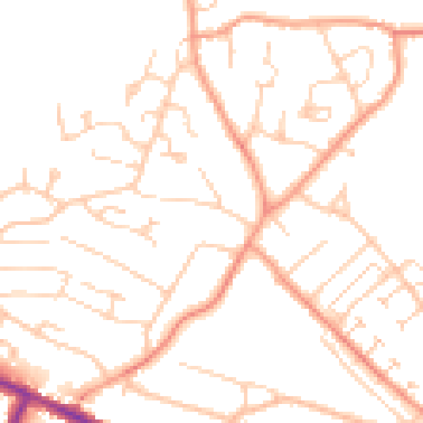 Daytime road noise heatmap for HP13 5LN