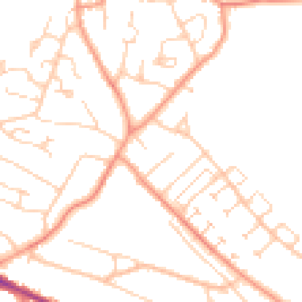 Daytime road noise heatmap for HP13 5LP