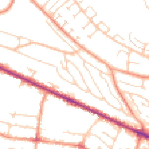 Daytime road noise heatmap for HP13 5NP