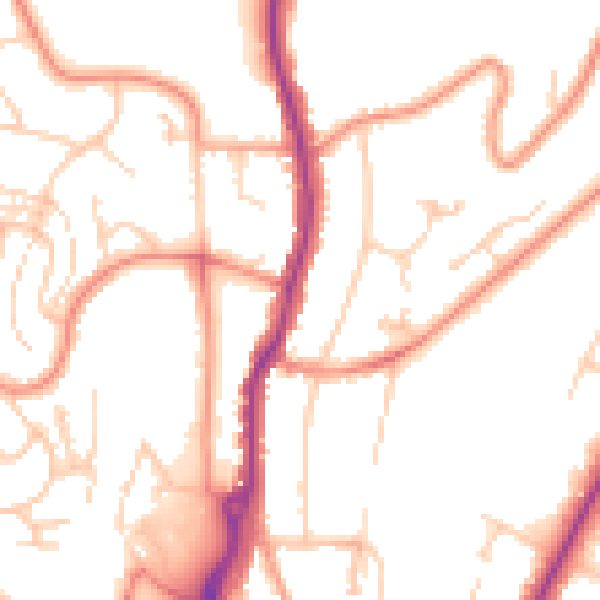 Daytime road noise heatmap for HP13 5PB