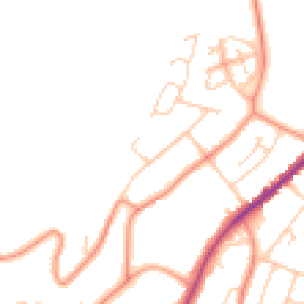 Daytime road noise heatmap for HP13 5PZ