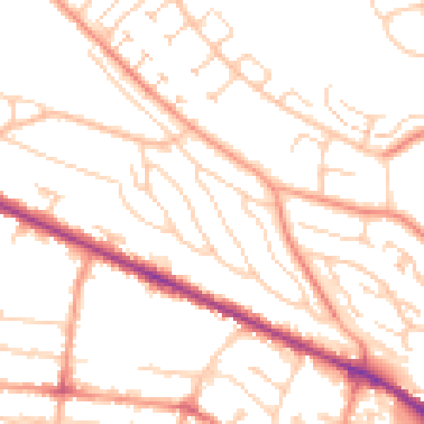 Daytime road noise heatmap for HP13 5RY
