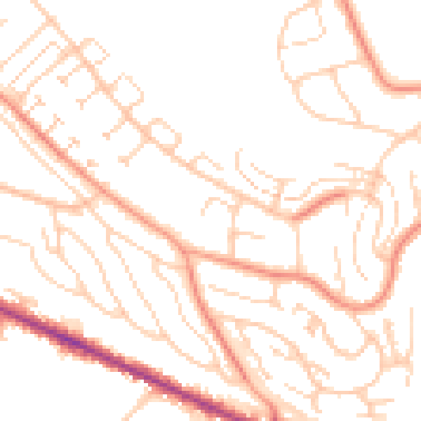 Daytime road noise heatmap for HP13 5SE