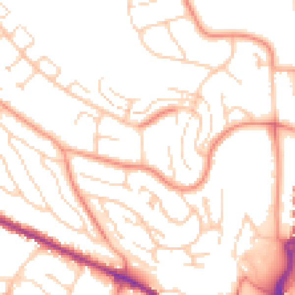 Daytime road noise heatmap for HP13 5SR