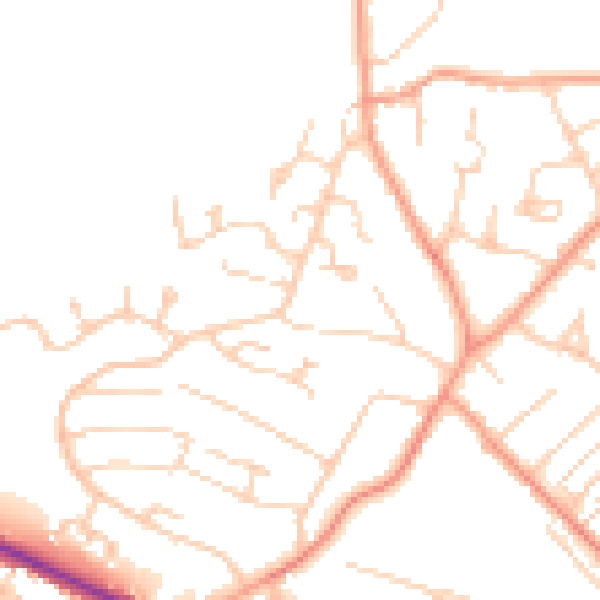 Daytime road noise heatmap for HP13 5TL