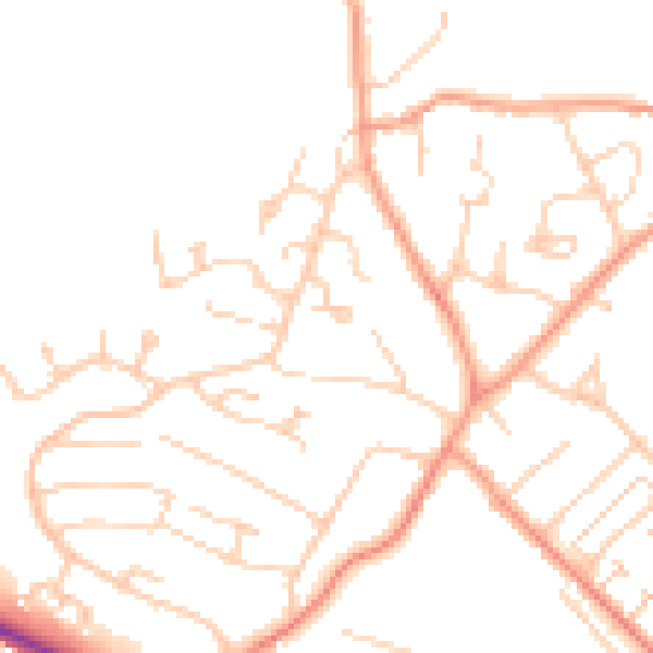 Daytime road noise heatmap for HP13 5UE