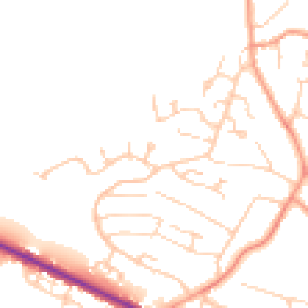 Daytime road noise heatmap for HP13 5UH