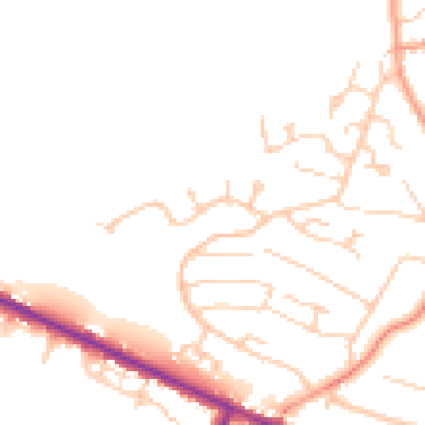 Daytime road noise heatmap for HP13 5UQ