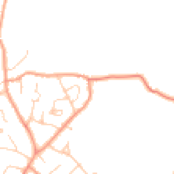 Daytime road noise heatmap for HP13 5UZ